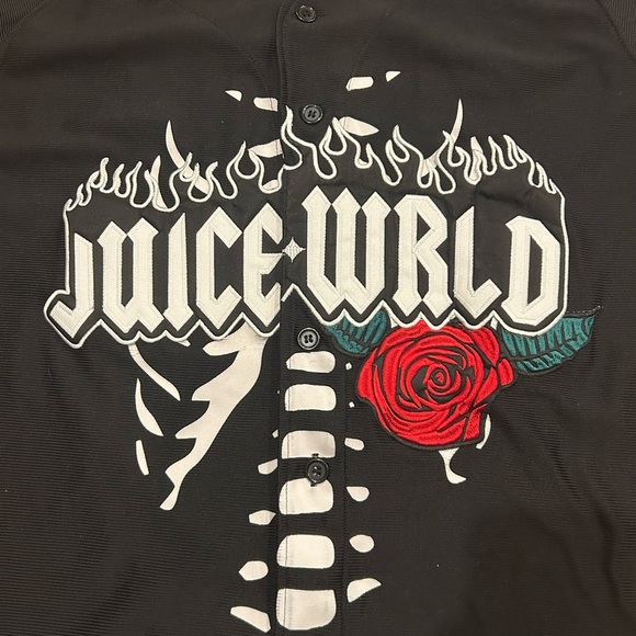 Juice Wrld Jersey Men’s Size Large Black 999 Rose Headgear Classics Baseball - Picture 2 of 6